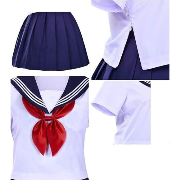 Elibelle Japanese Sailor School Uniform Cosplay Dress with Socks Set Sz‎ 2XL - Picture 2 of 16